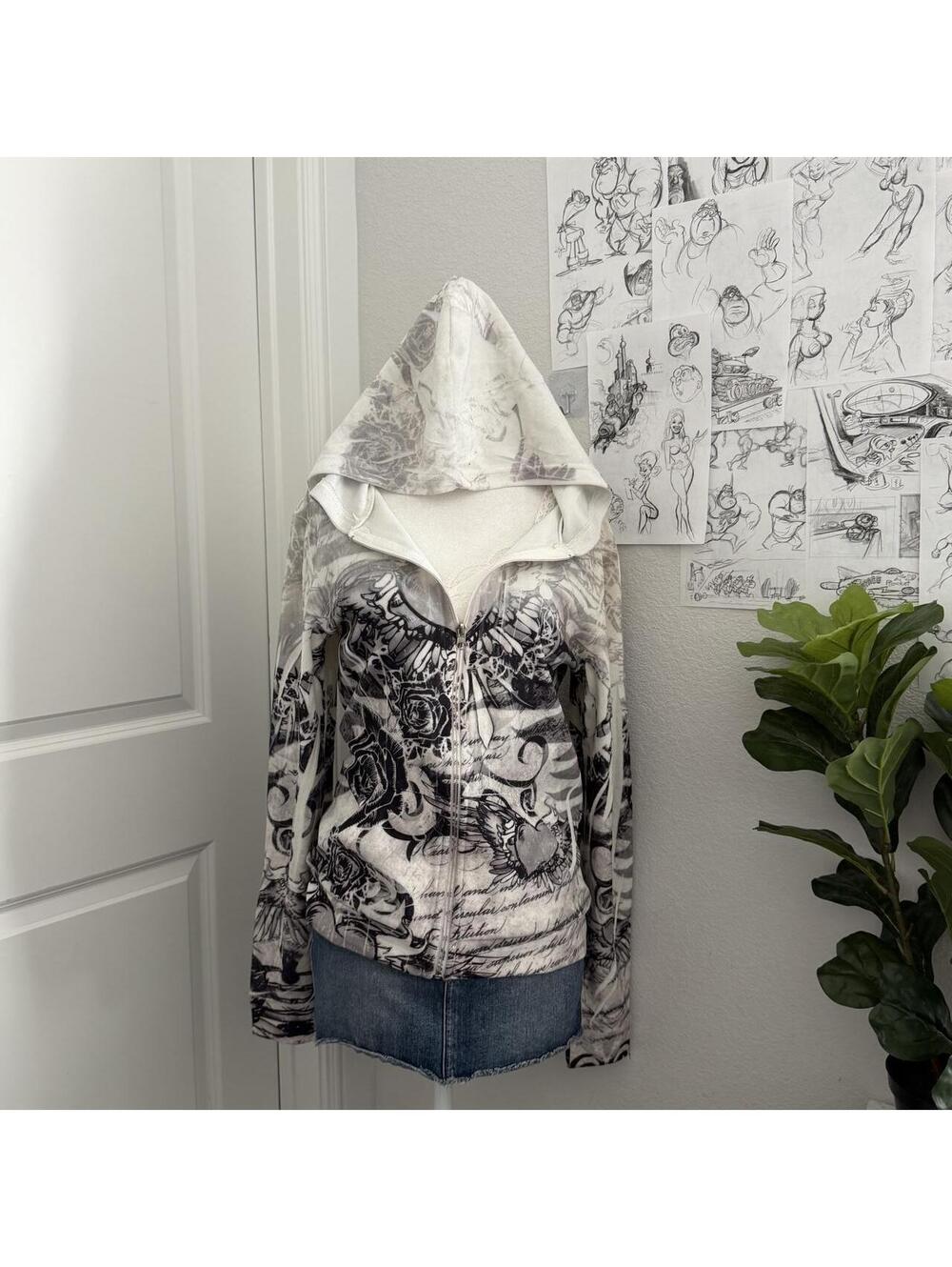 y2k graphic zip up jacket